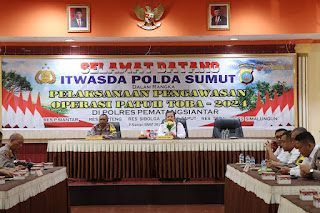 Polres Pematang Siantar Sambut Kunker Itwasda Polda Sumut Dalam Rangka Supervisi Operasi Patuh Toba&nbsp;2024