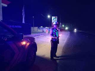 Antisipasi Geng Motor Dimalam Hari, Sat Lantas Polres Simalungun Gelar Blue Light&nbsp;Patrol
