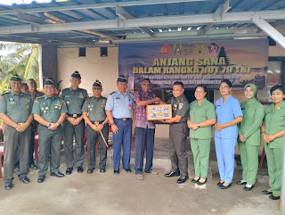 Sambut HUT Ke-79 Kodam IX/Udayana, Dandim Tabanan Dampingi Kasdam IX/Udayana Anjang Sana dan Pemberian Bantuan&nbsp;Sosial